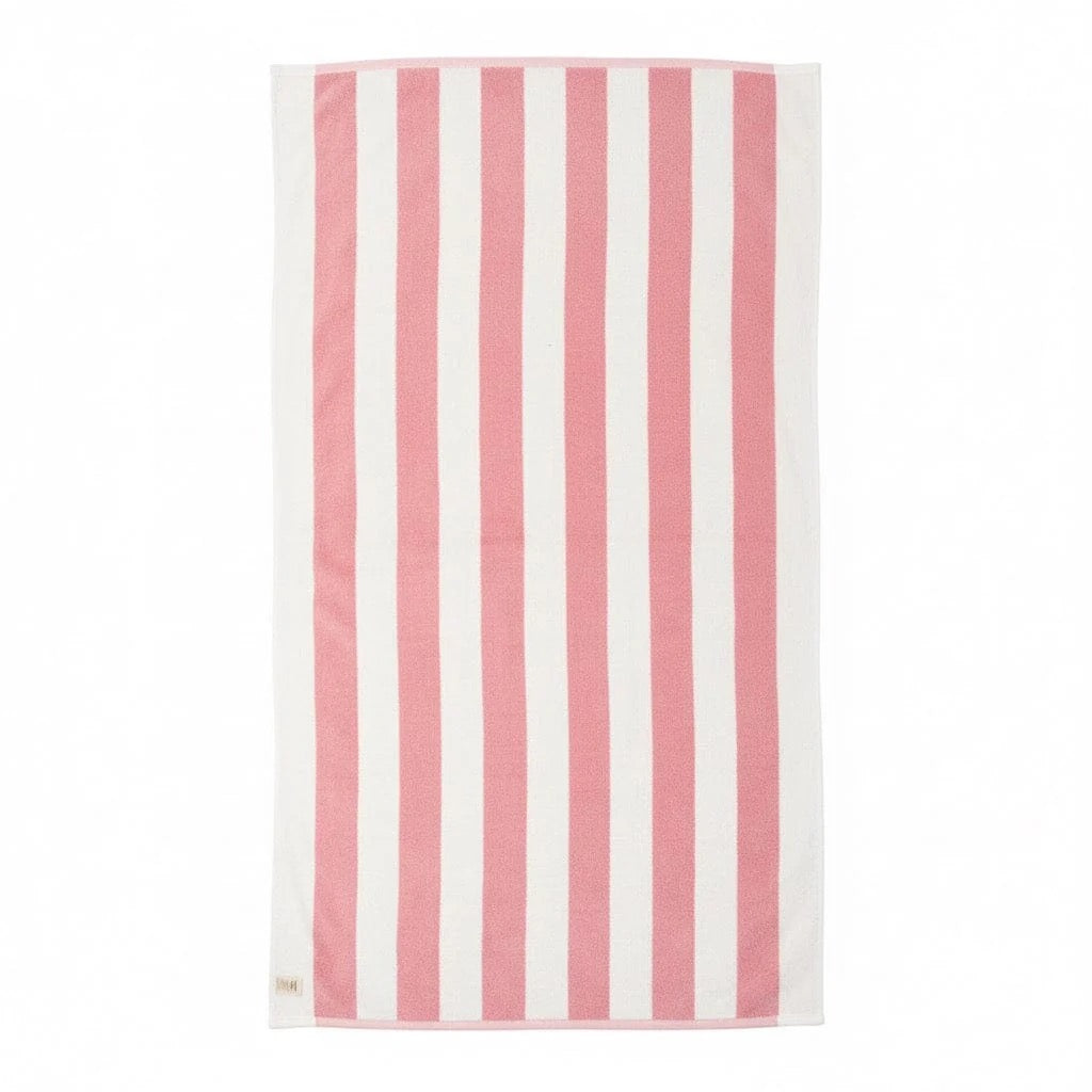 THE BEACH TOWEL - CREW PINK STRIPE