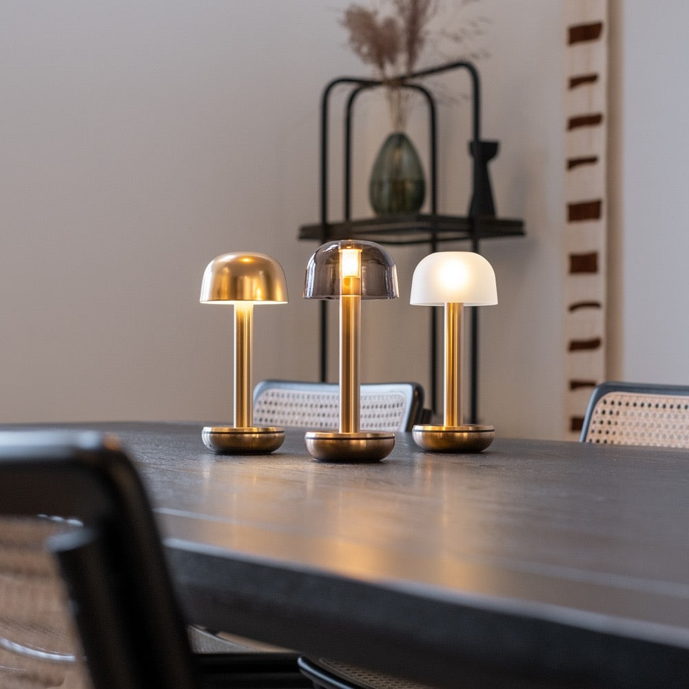 TWO TABLE LIGHT GOLD PC FROSTED