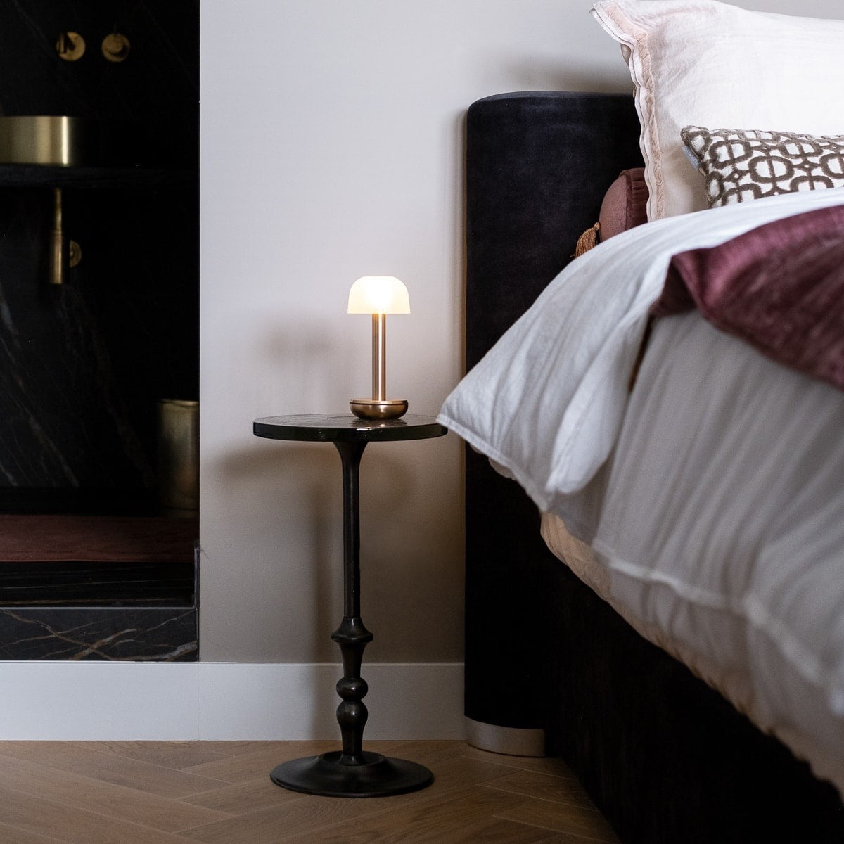 TWO TABLE LIGHT GOLD PC FROSTED