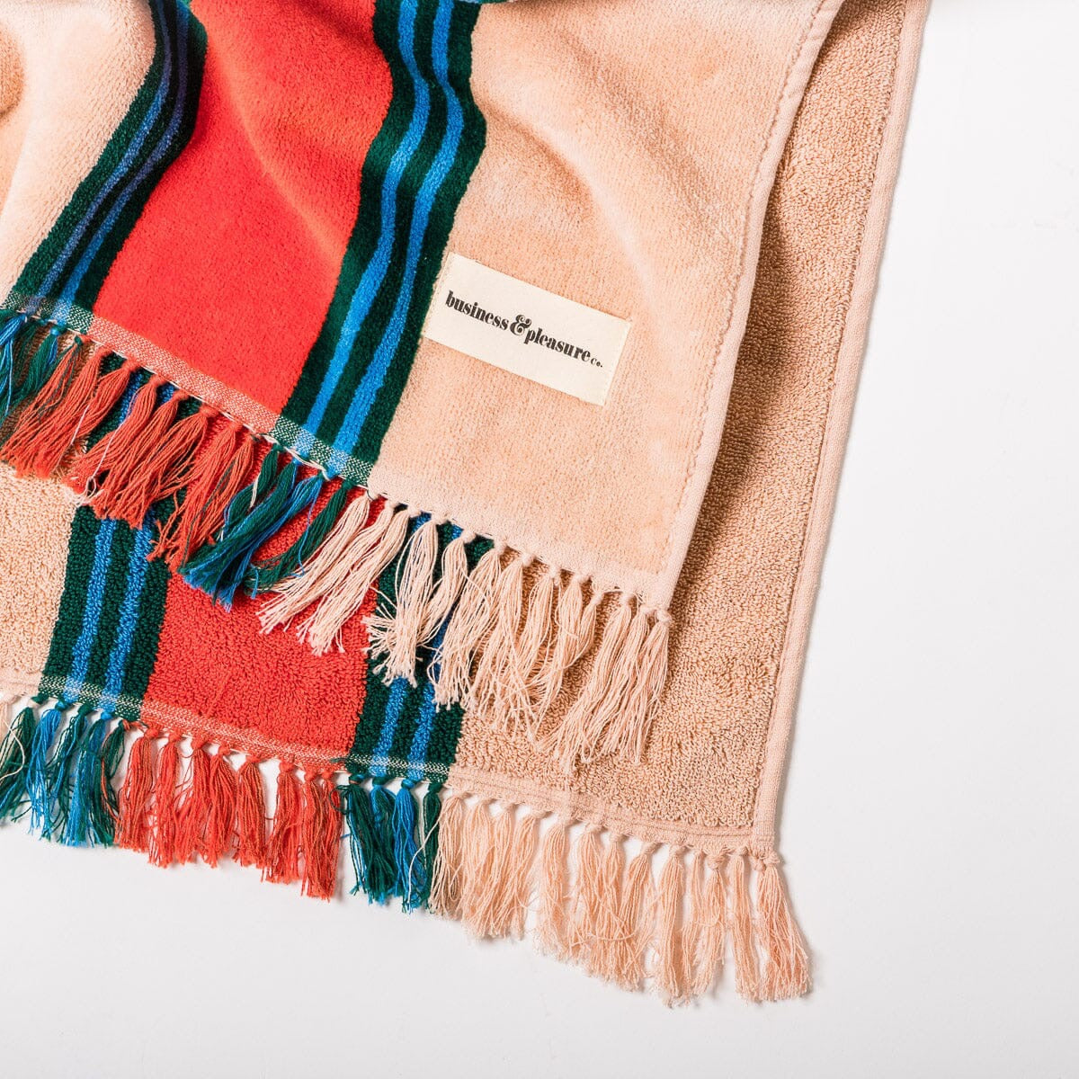 BEACH TOWEL - BISTRO PINK STRIPE