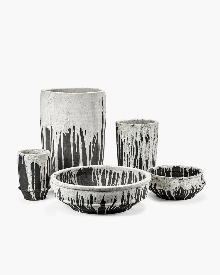 PLANTER BOWL L OFF WHITE DARK BROWN