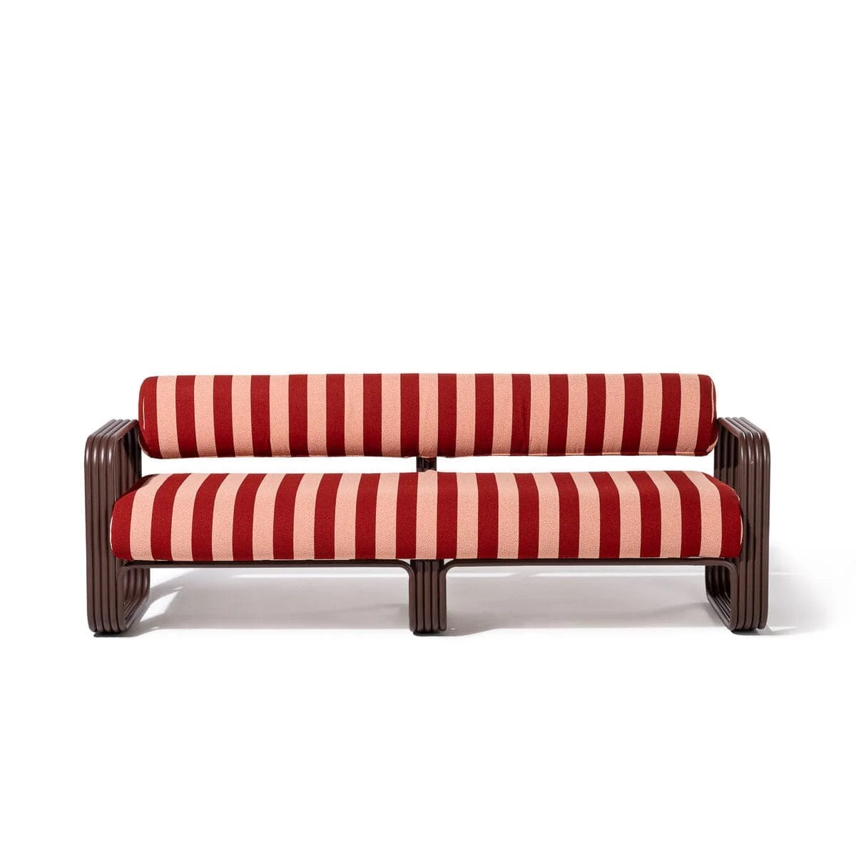THE CONTINI SOFA | ANTIQUE WHITE FRAME | TERRY TERRACOTTA STRIPE | On Order