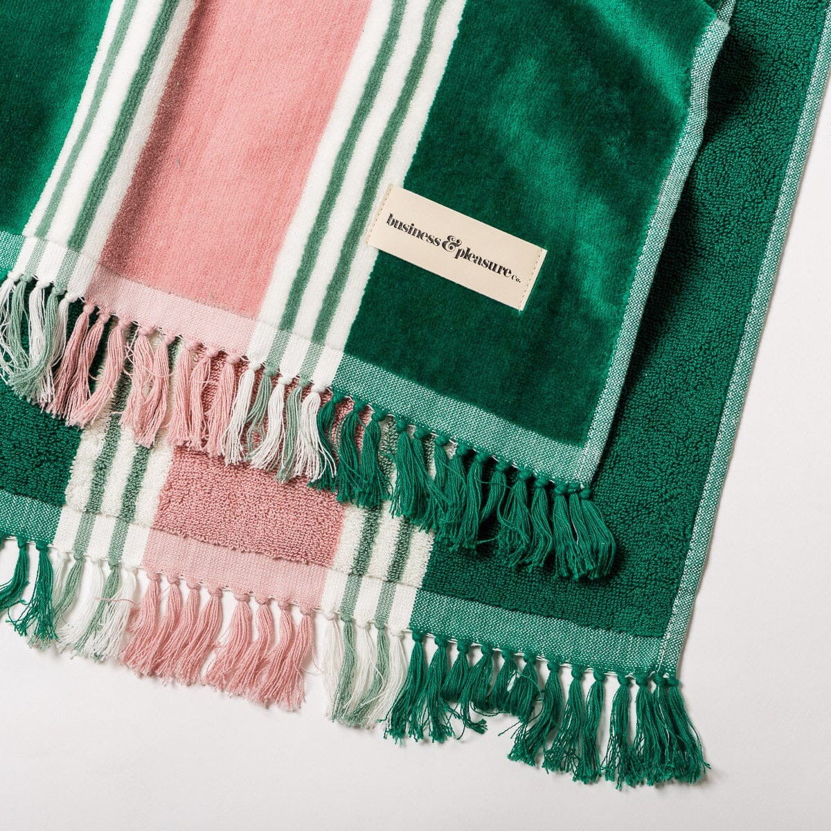 BEACH TOWEL - BISTRO GREEN STRIPE