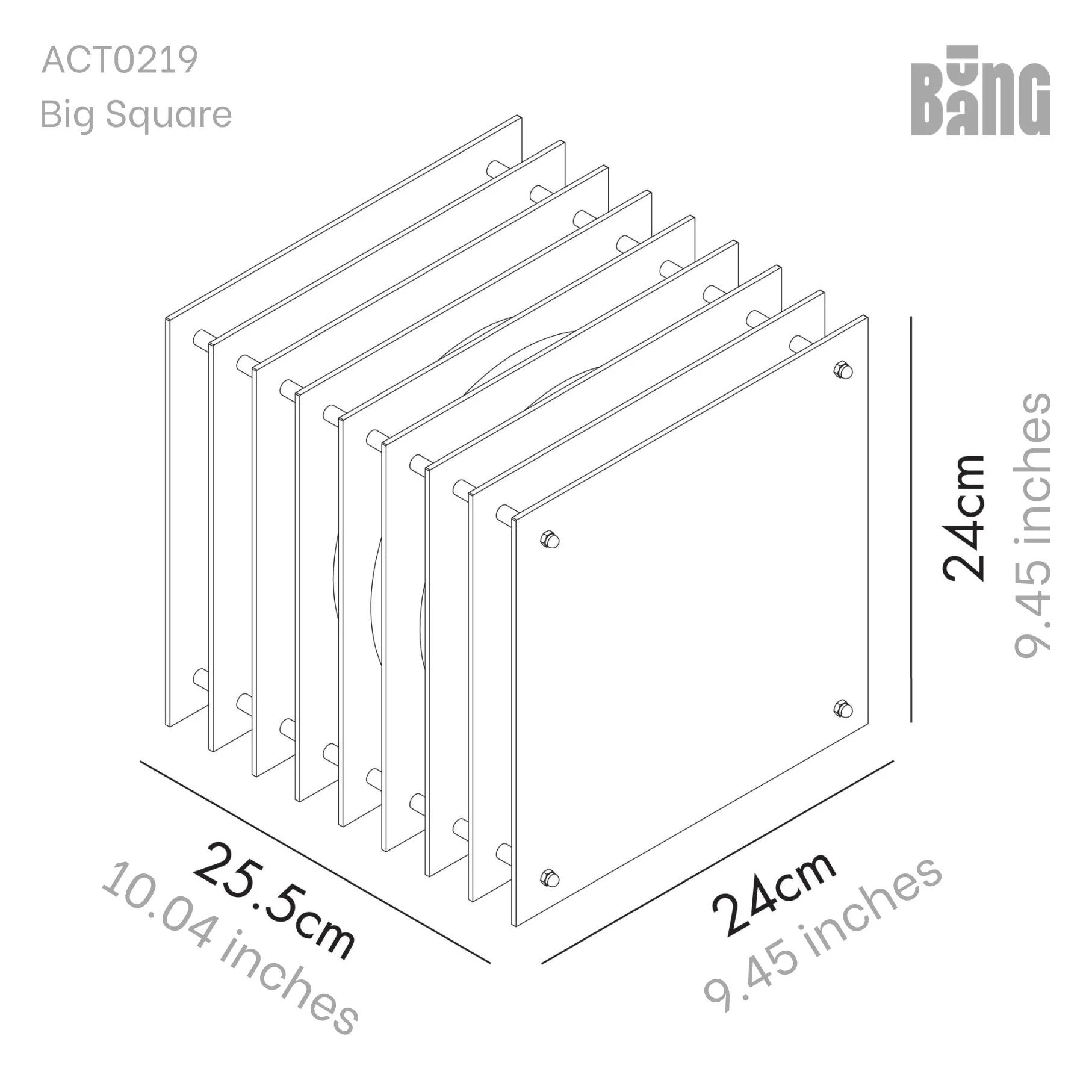 LOP BIG SQUARE IN MIRROR POLISHED STAINLESS STEEL