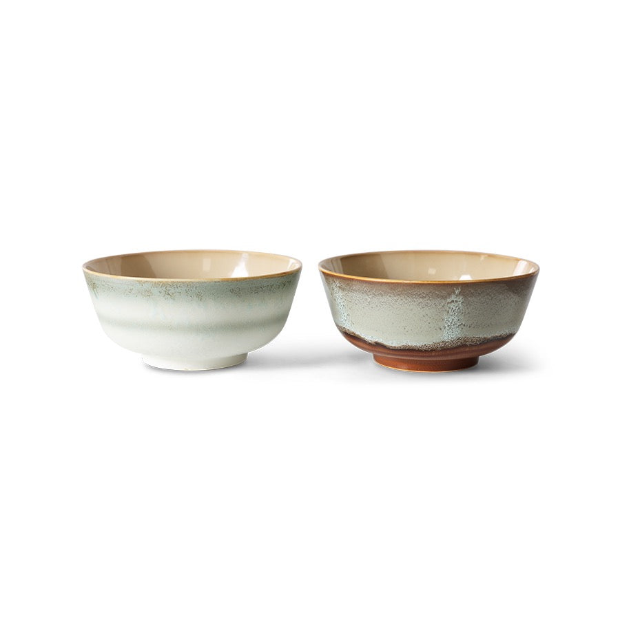 70's CERAMICS RAMEN BOWLS VERGE  -  SET OF 2