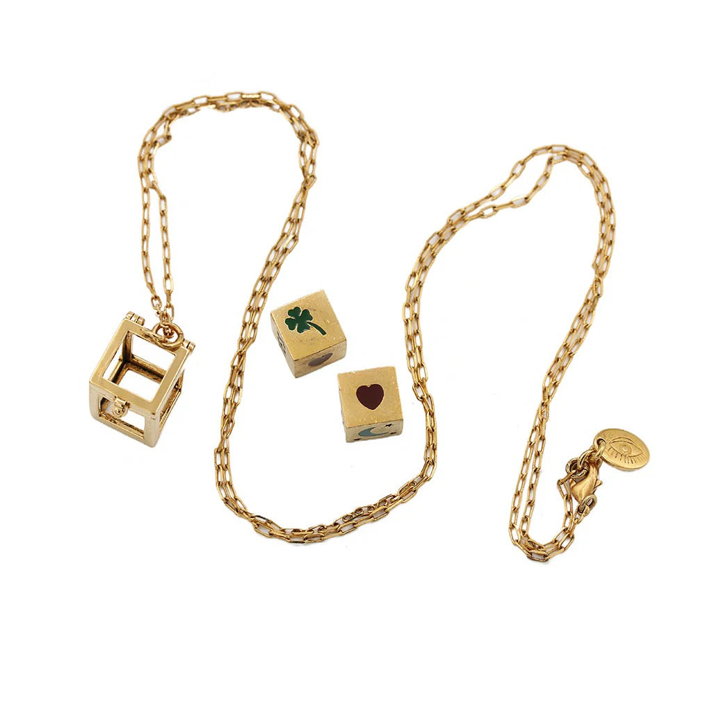 NECKLACE SACHA DICE CAGE AMULET