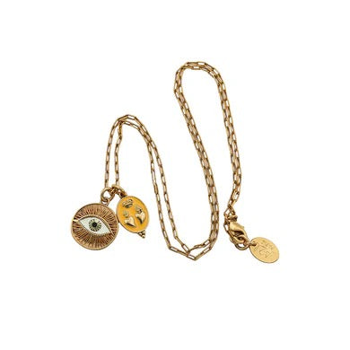 NECKLACE SACHA DOUBLE HEART - EYE