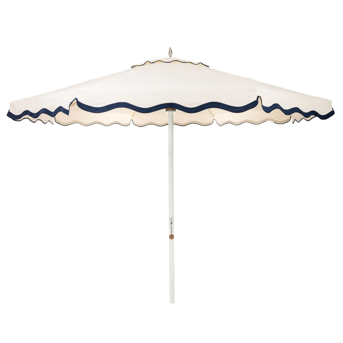 THE RESORT MARKET UMBRELLA IN RIVIE WHITE | 10' ANTIQUE WHITE FRAME | On Order