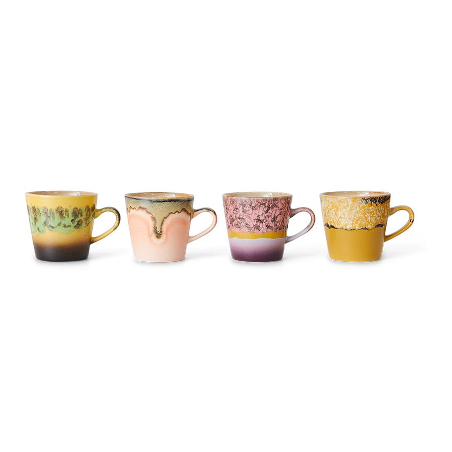 70's CERAMICS AMERICANO MUGS RADIANT - SET OF 4