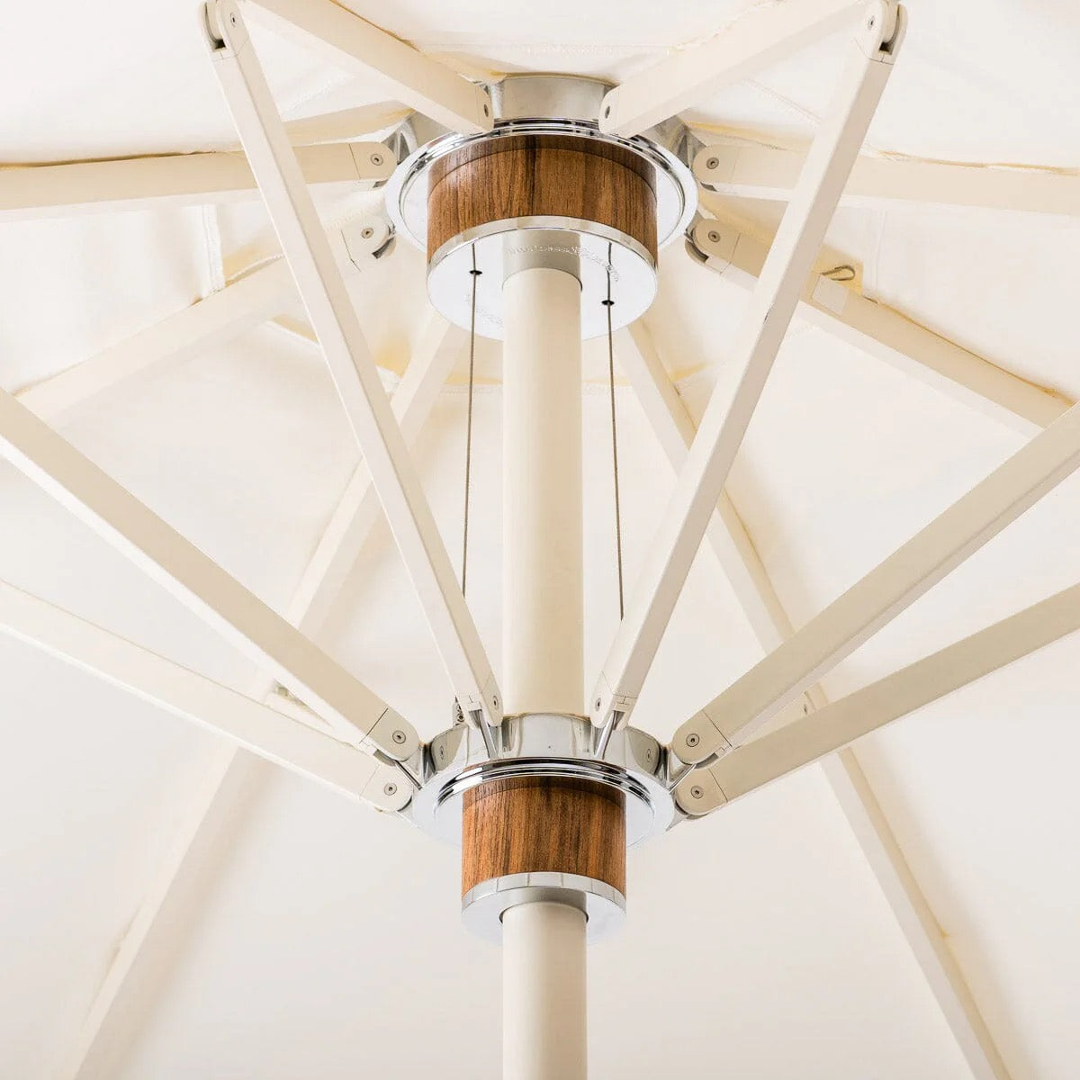 THE RESORT MARKET UMBRELLA IN RIVIE WHITE | 10' ANTIQUE WHITE FRAME | On Order