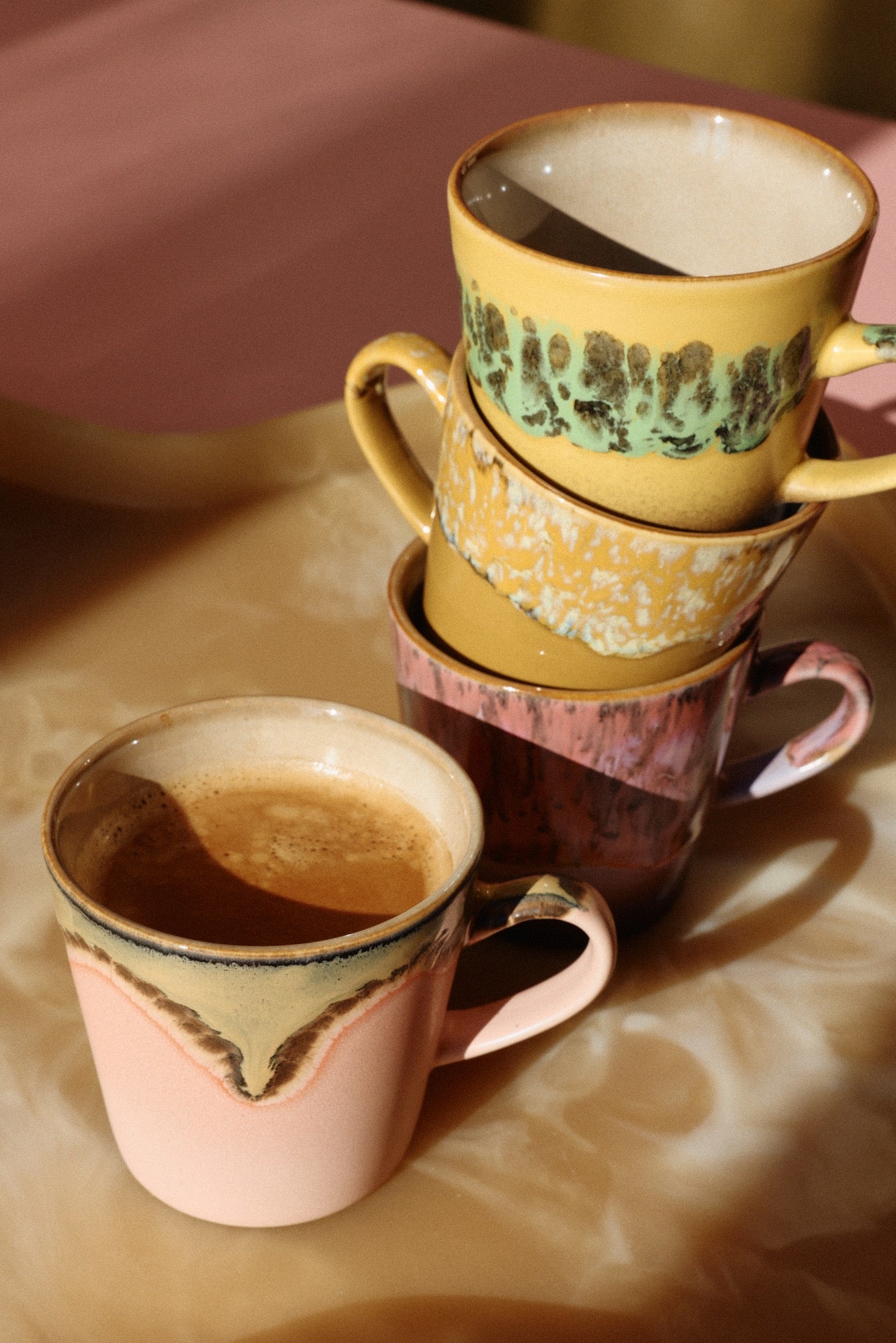 70's CERAMICS AMERICANO MUGS RADIANT - SET OF 4