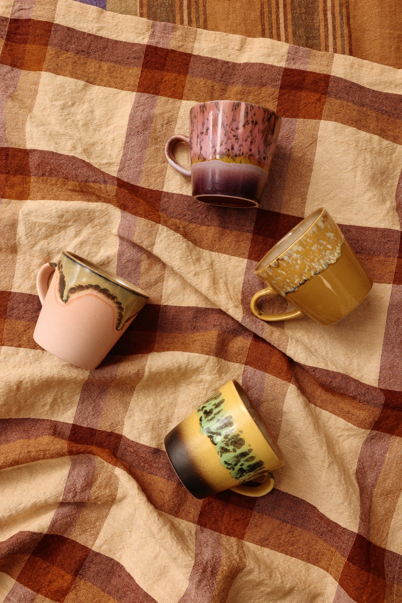 70's CERAMICS AMERICANO MUGS RADIANT - SET OF 4