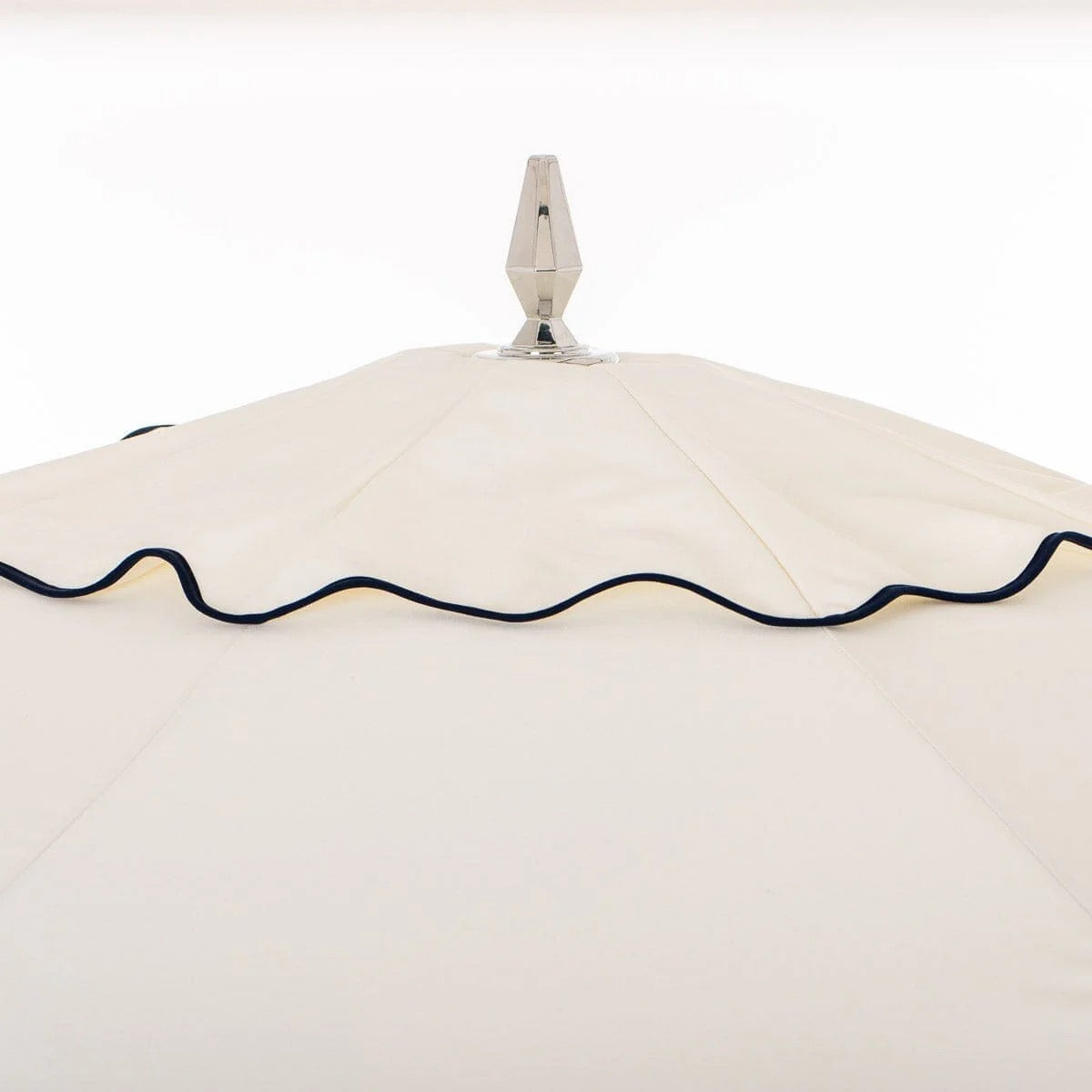 THE RESORT MARKET UMBRELLA IN RIVIE WHITE | 10' ANTIQUE WHITE FRAME | On Order
