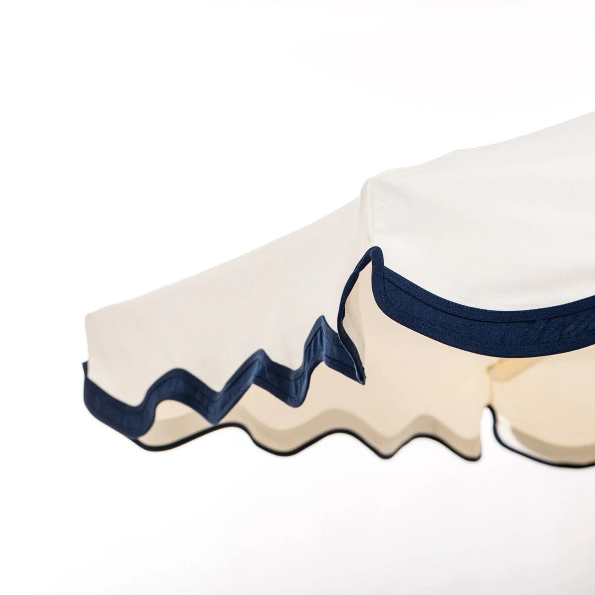 THE RESORT MARKET UMBRELLA IN RIVIE WHITE | 10' ANTIQUE WHITE FRAME | On Order