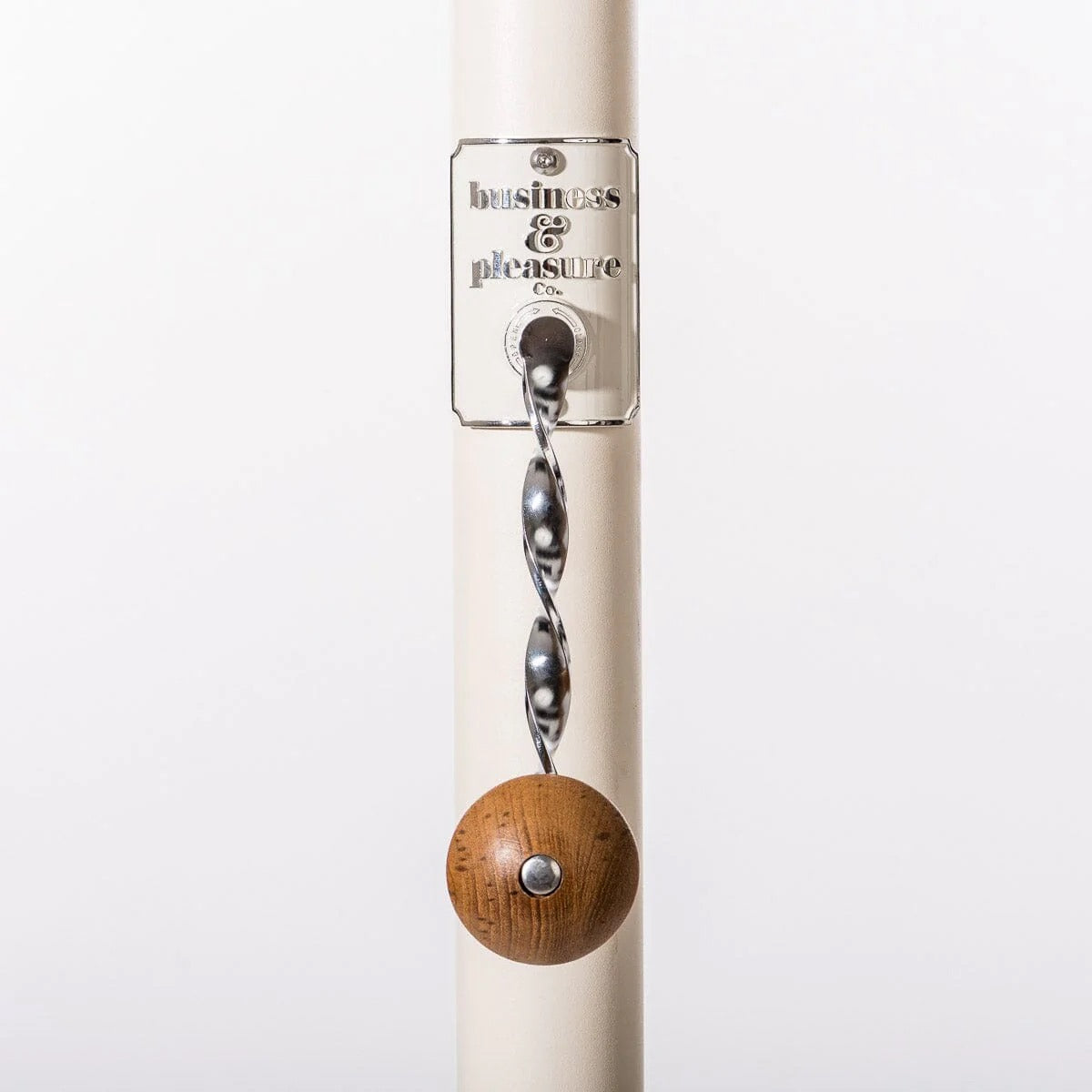 THE RESORT MARKET UMBRELLA IN RIVIE WHITE | 10' ANTIQUE WHITE FRAME | On Order