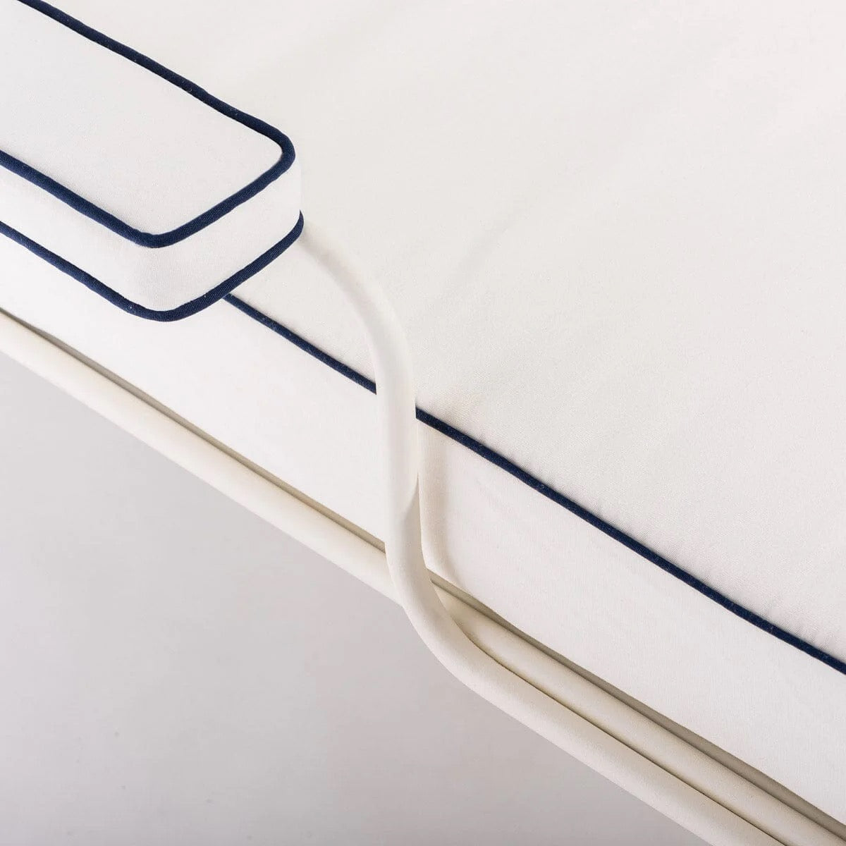 THE WATERHOUSE SUN LOUNGER IN RIVIE WHITE | ANTIQUE WHITE FRAME | On Order