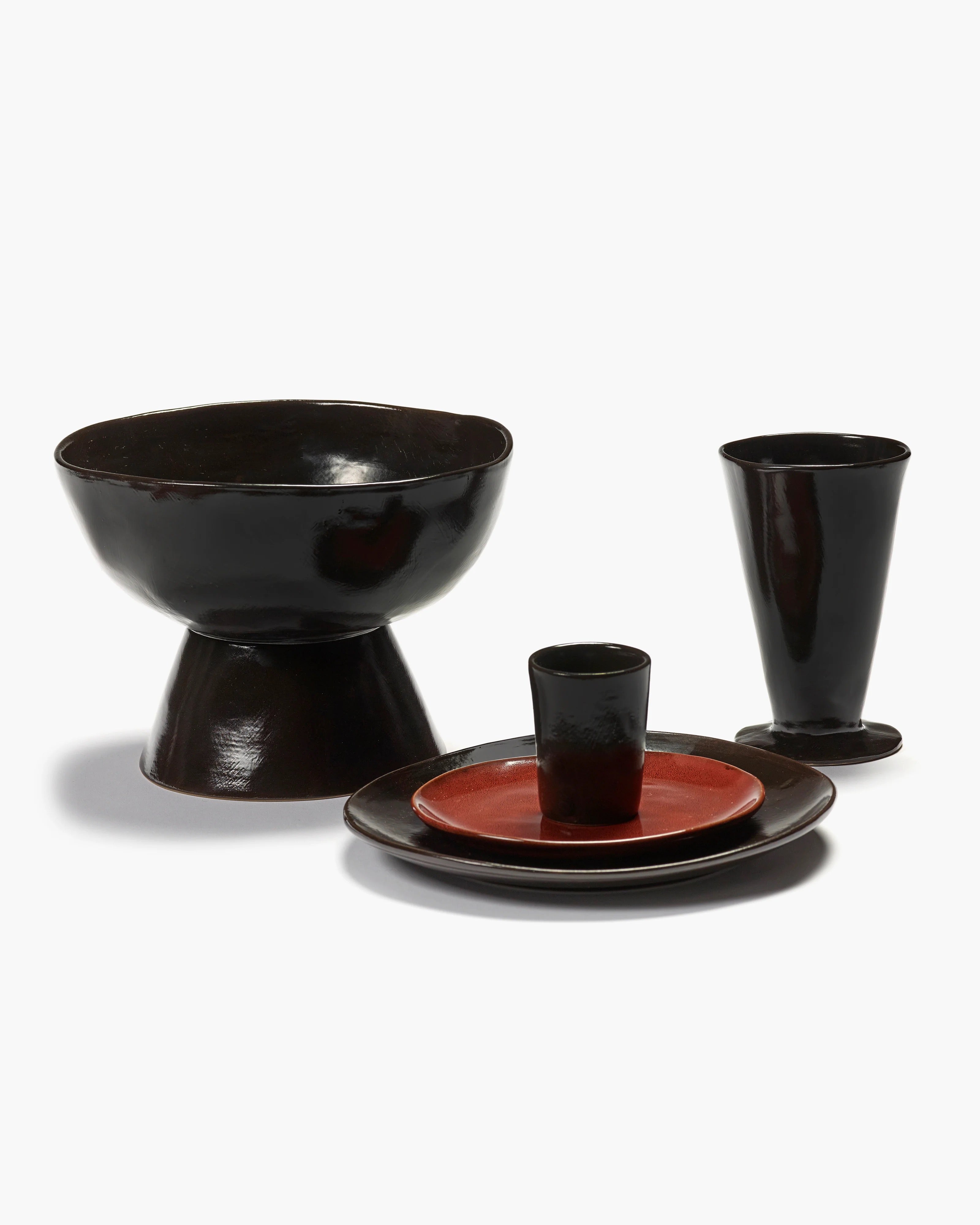 HIGH BOWL LARGE ON FOOT EBONY LA MERE