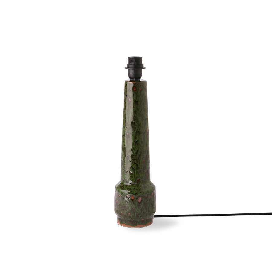 RETRO STONEWARE LAMP BASE GREEN