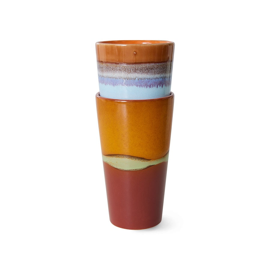 70S CERAMICS LATTE MUGS, CLASH (SET OF 2)