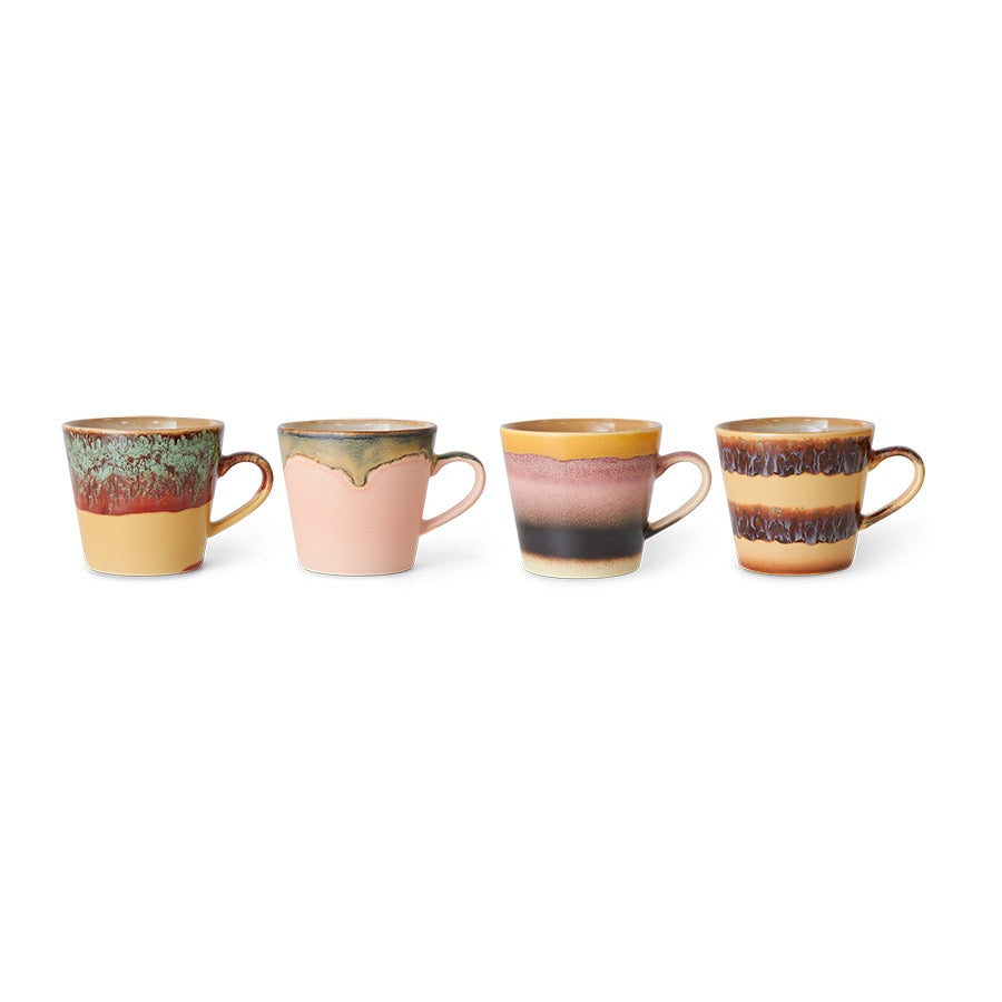 70's CERAMIC CAPPUCCINO MUGS VISTA - SET OF 4