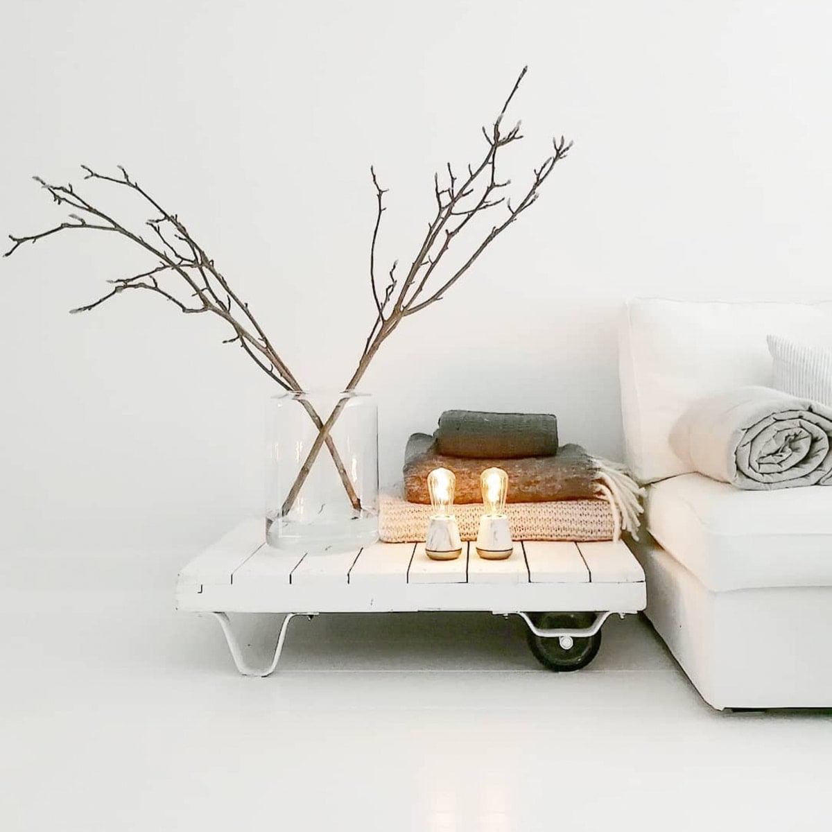ONE TABLE LIGHT WHITE MARBLE