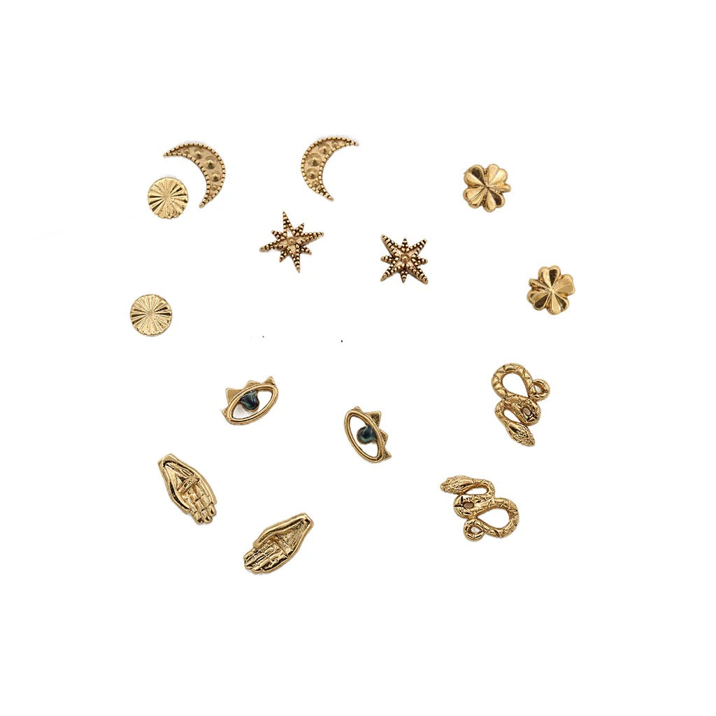 EARRINGS MOON STUDS