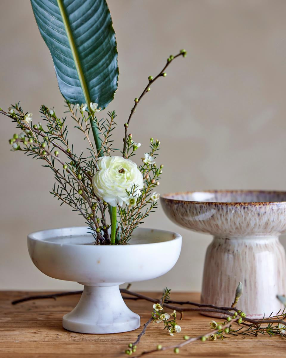 ERIS PEDESTAL BOWL | WHITE MARBLE