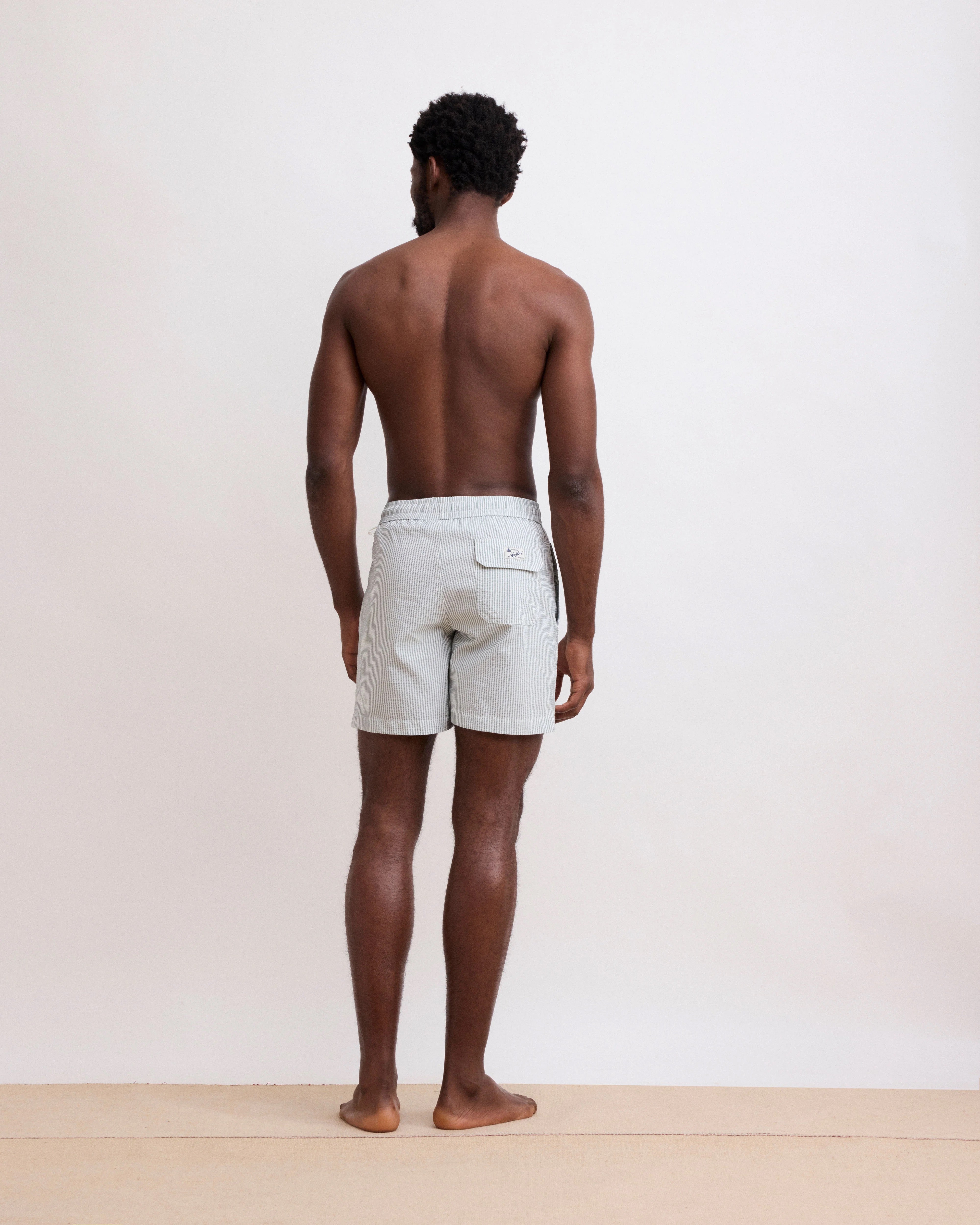 MEN SWIM TRUNKS - MILITARY GREEN