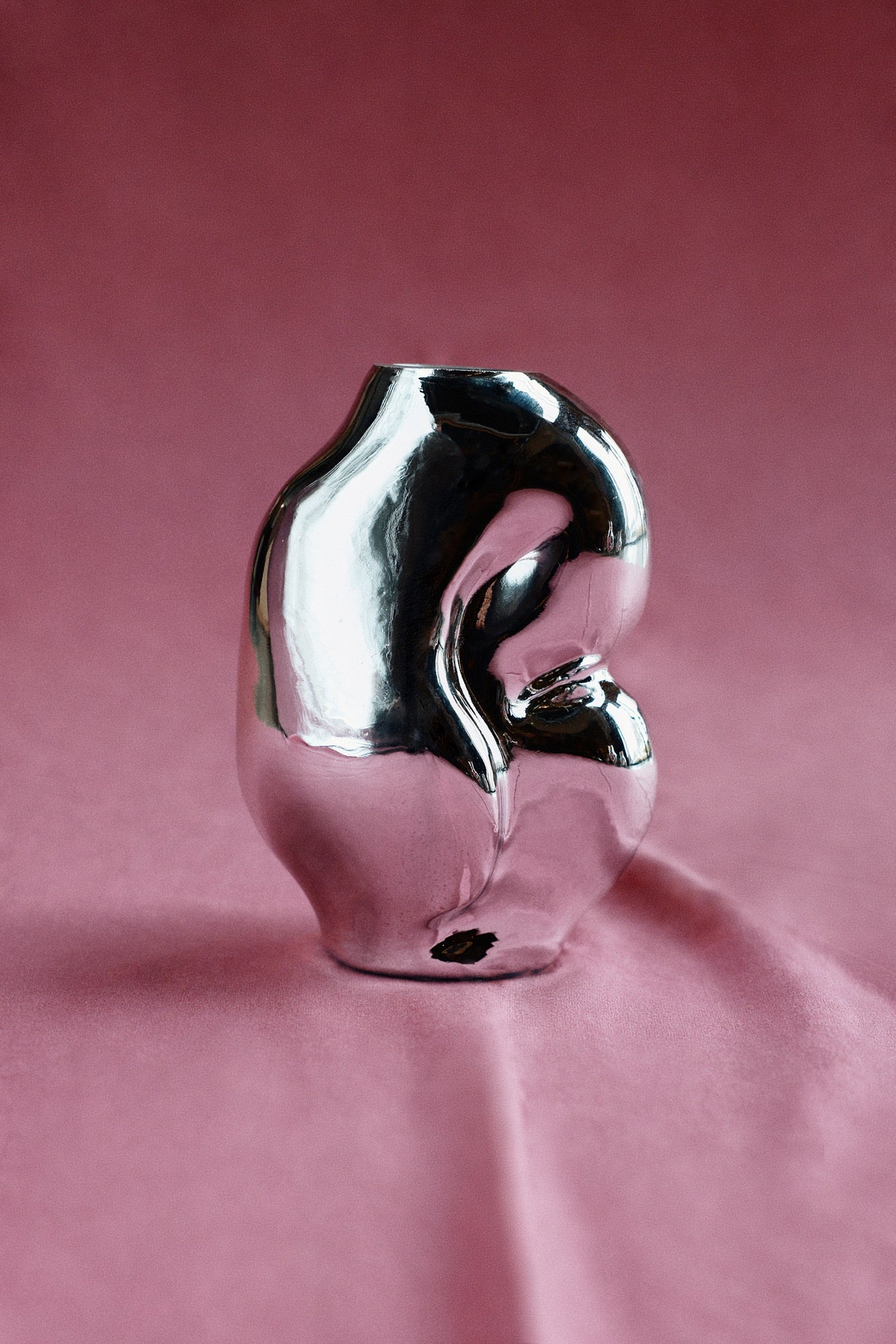 GLEAM GLASS SMALL VASE | CHROME