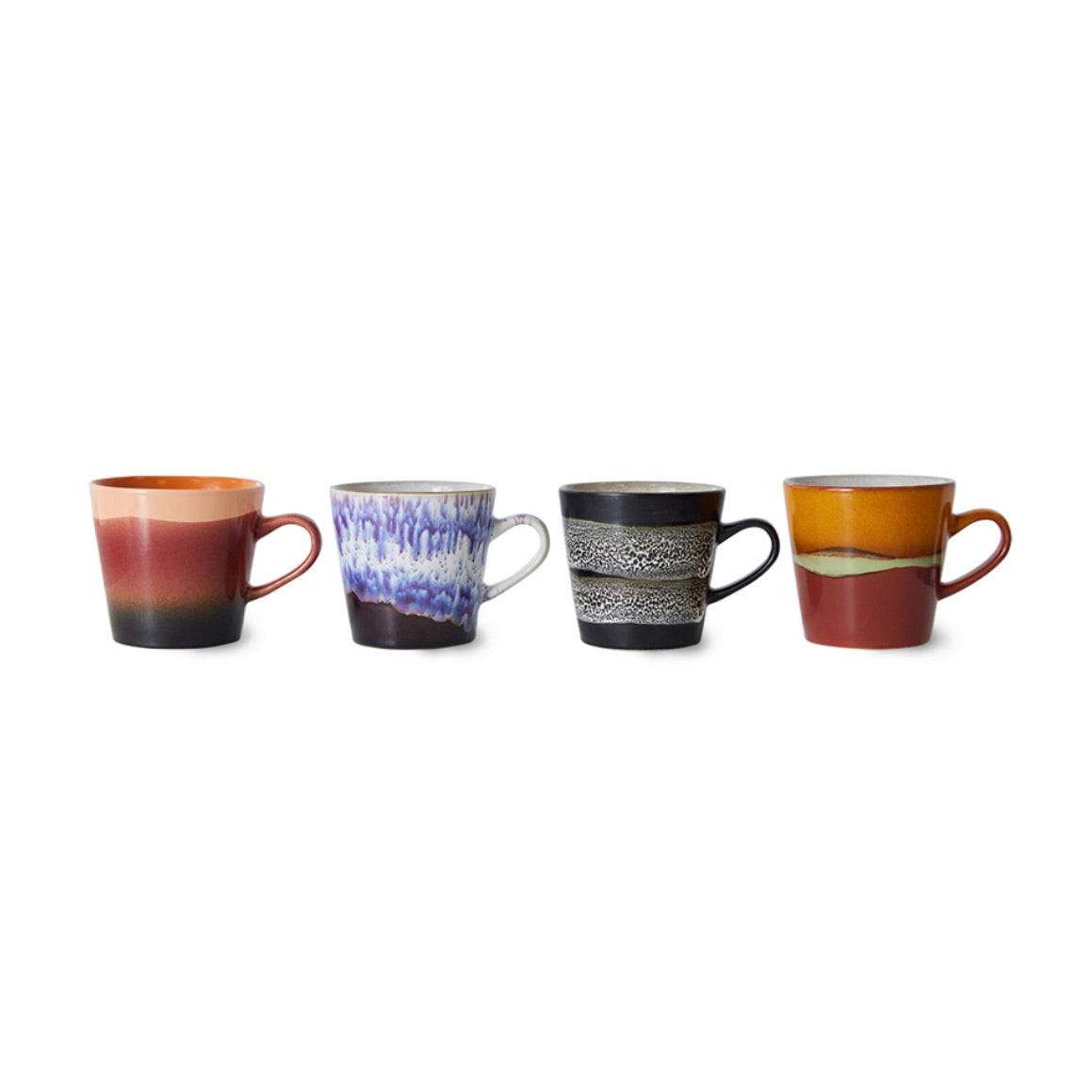 70's CERAMICS AMERICANO MUGS FRICTION - SET OF 4