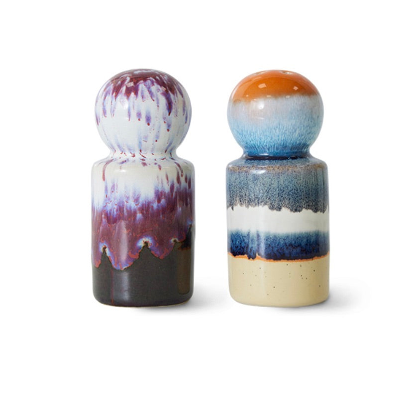 70's CERAMICS PEPPER & SALT JAR, STARGAZE