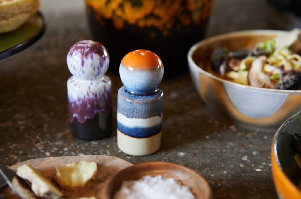 70's CERAMICS PEPPER & SALT JAR, STARGAZE
