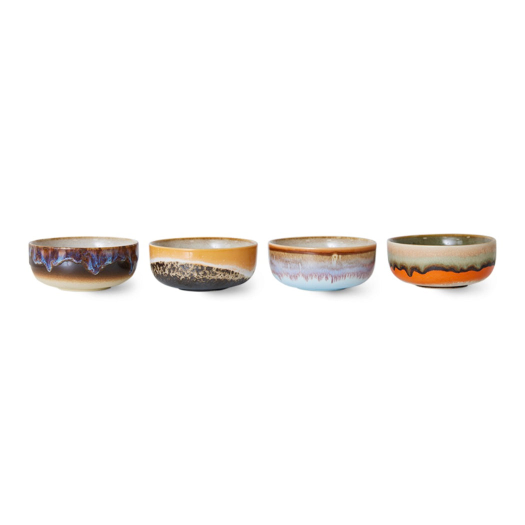 70's CERAMICS TAPAS BOWLS CRYSTAL - SET OF 4