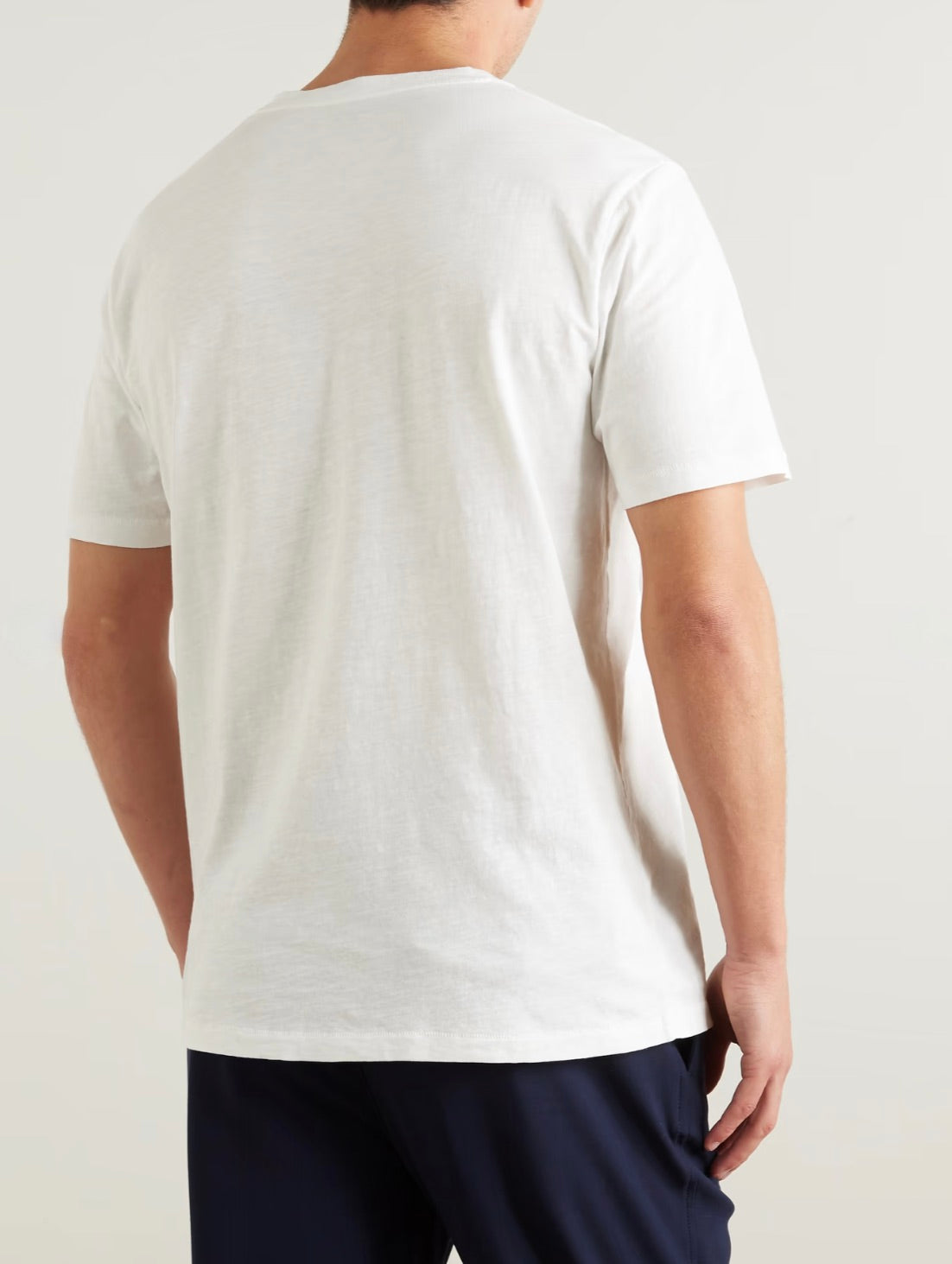 MEN KNITTED T-SHIRT - POCKET CREW - WHITE