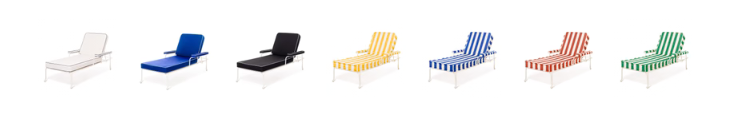 THE WATERHOUSE SUN LOUNGER IN RIVIE BLACK | ANTIQUE WHITE FRAME | On Order