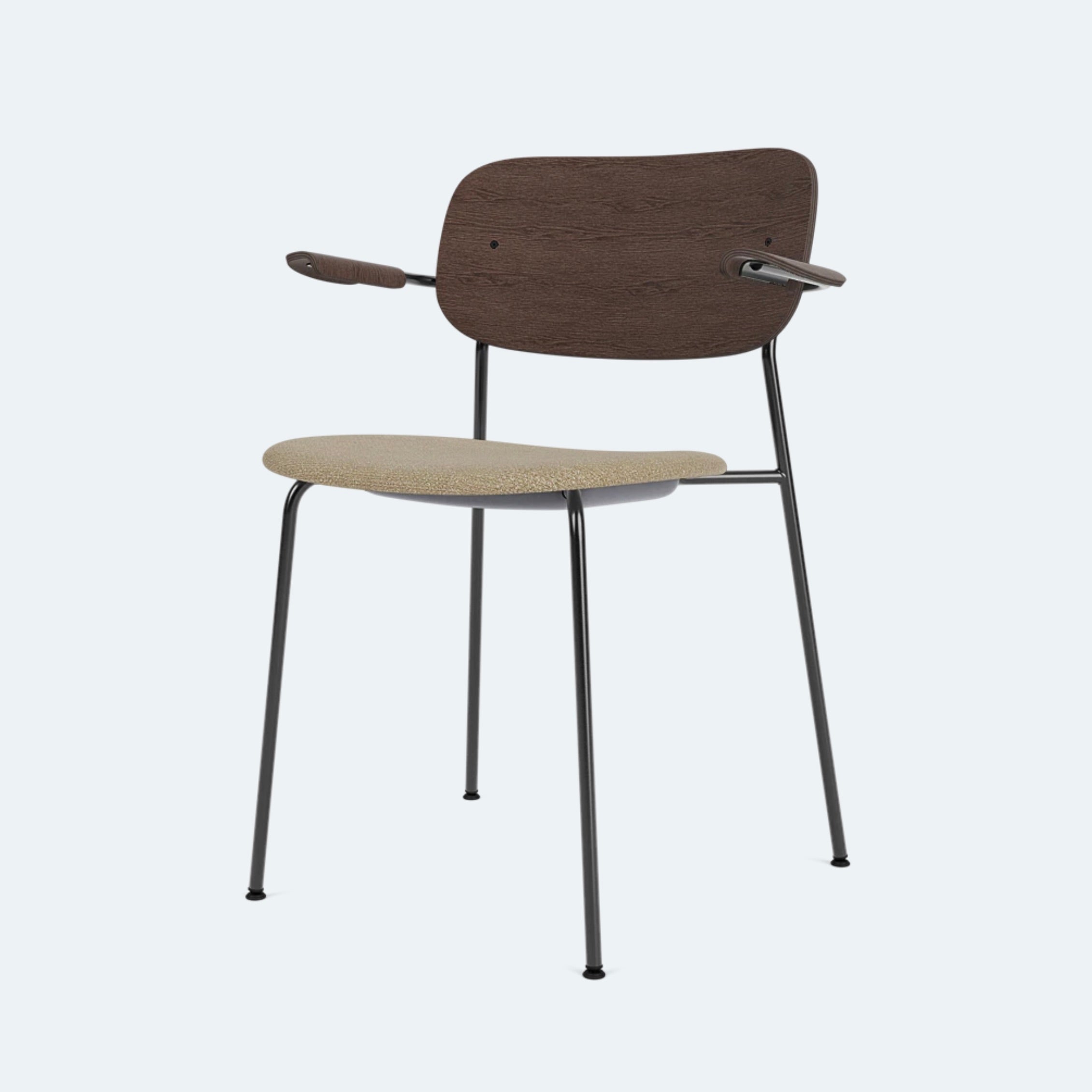 CO DINING CHAIR, UPHOLSTERED SEAT, BLACK FRAME | On Order