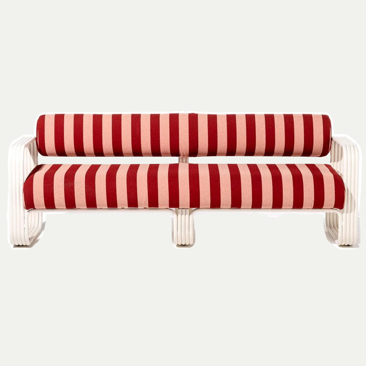 THE CONTINI SOFA | ANTIQUE WHITE FRAME | TERRY TERRACOTTA STRIPE | On Order