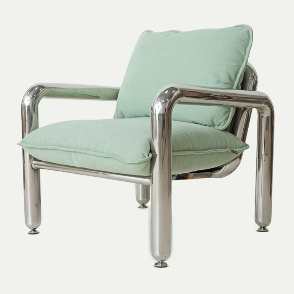 CHROME LOUNGE ARMCHAIR | CANVAS MINT | On Order