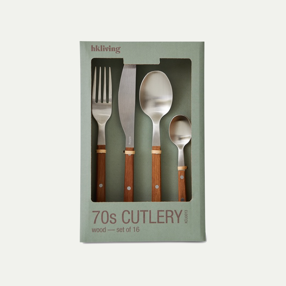 70's CUTLERY: WOOD | SET OF 16