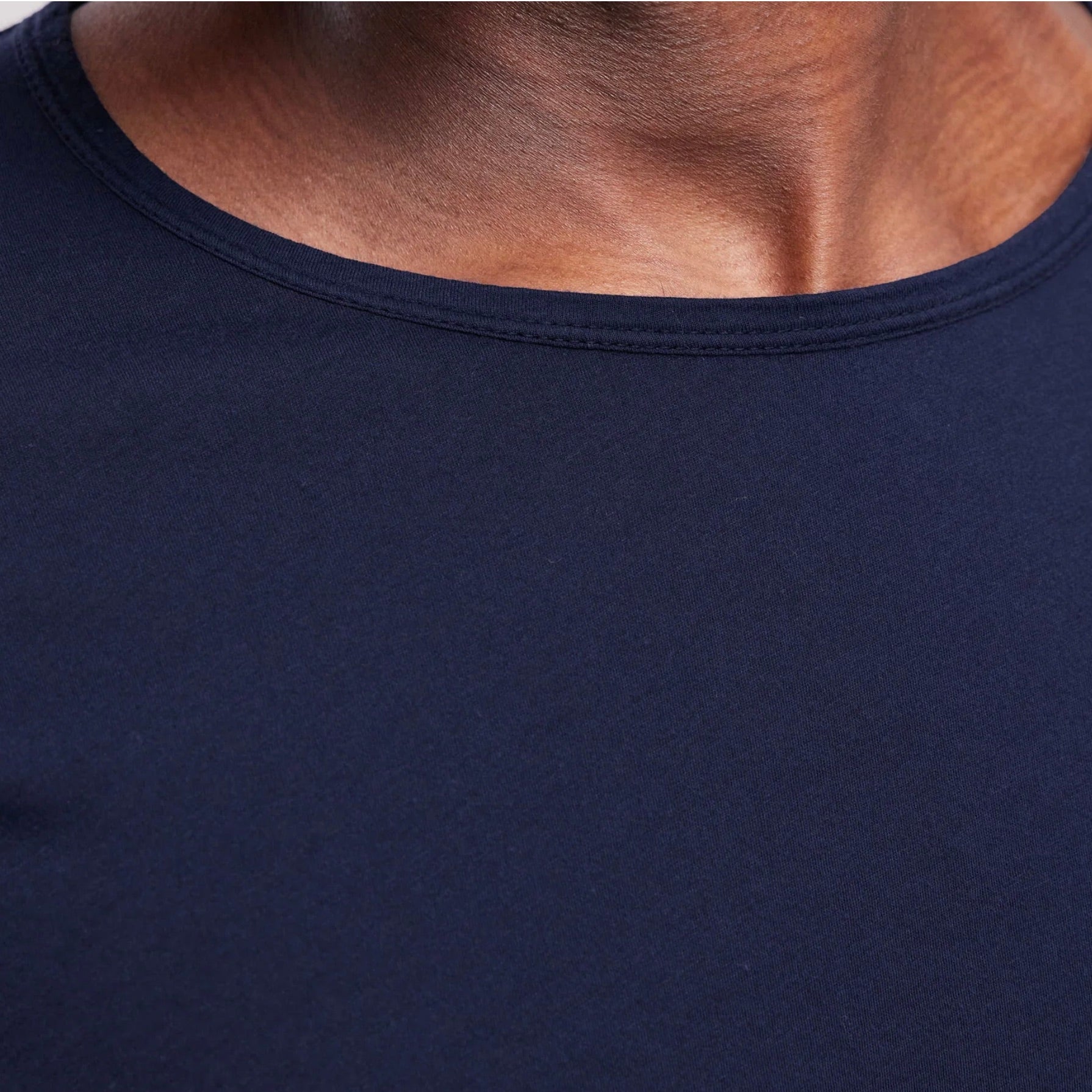 MEN KNITTED T-SHIRT - LIGHT CREW lONG SLEEVE - NAVY