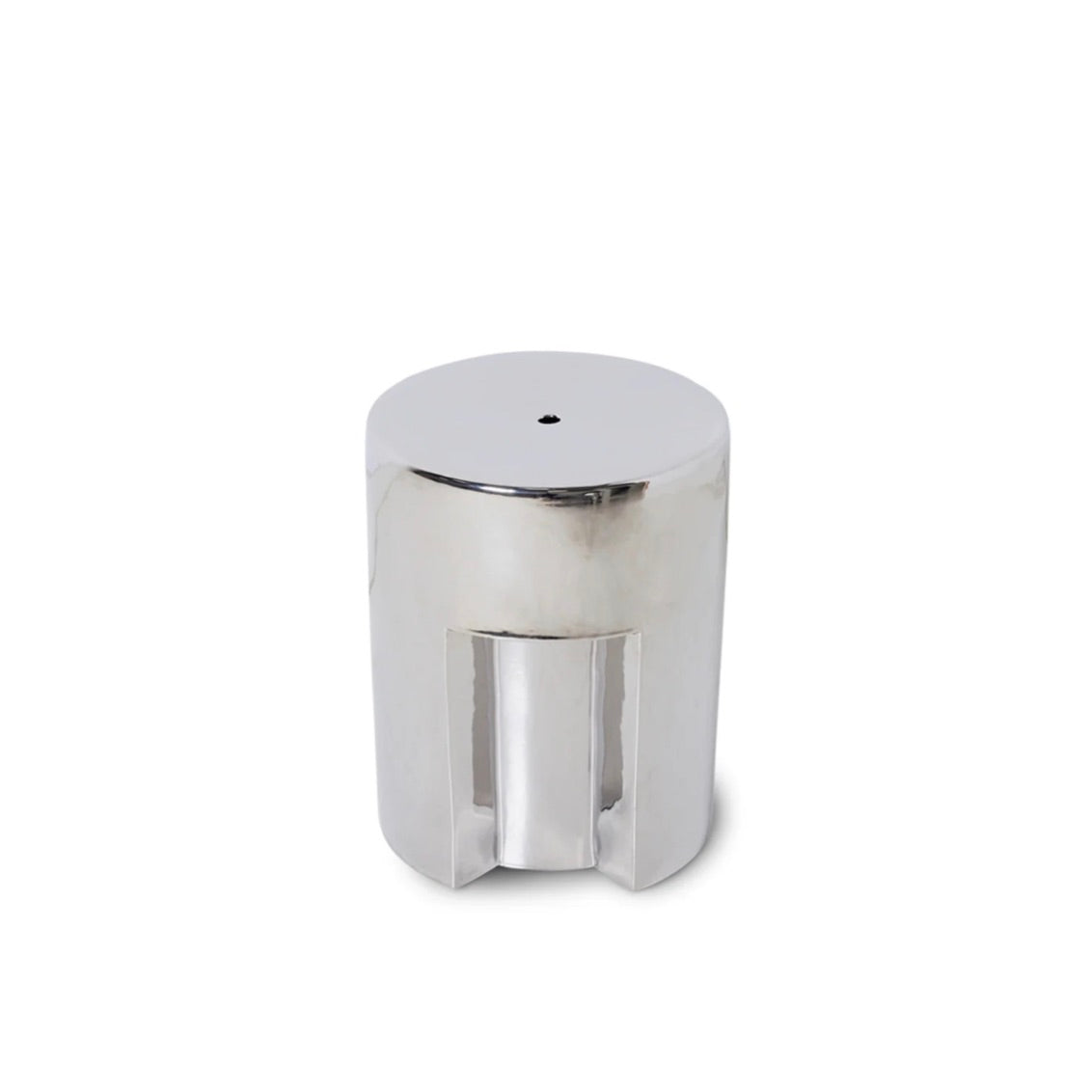 STONEWARE SIDE TABLE CHROME
