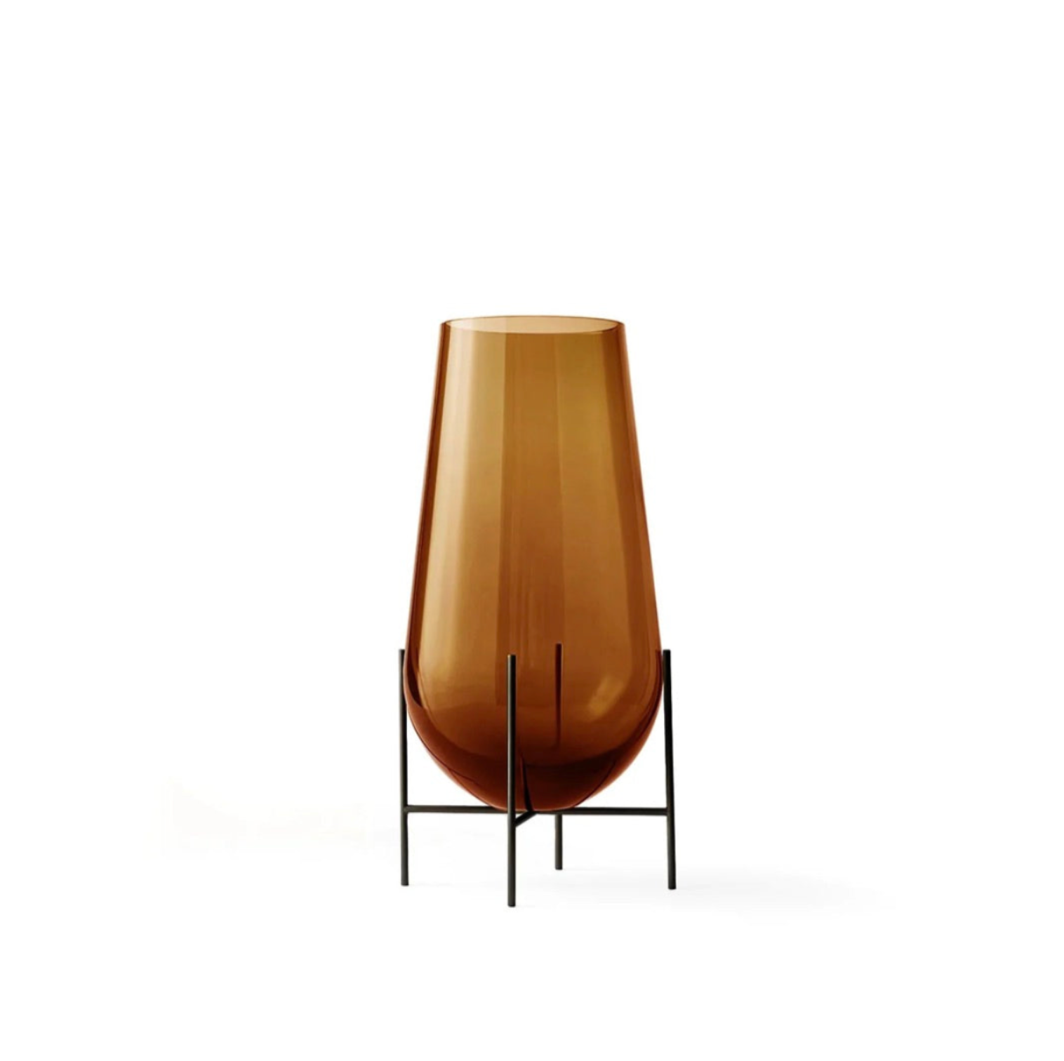 ÉCHASSE VASE GLASS|SMALL|AMBER / BRONZED BRASS