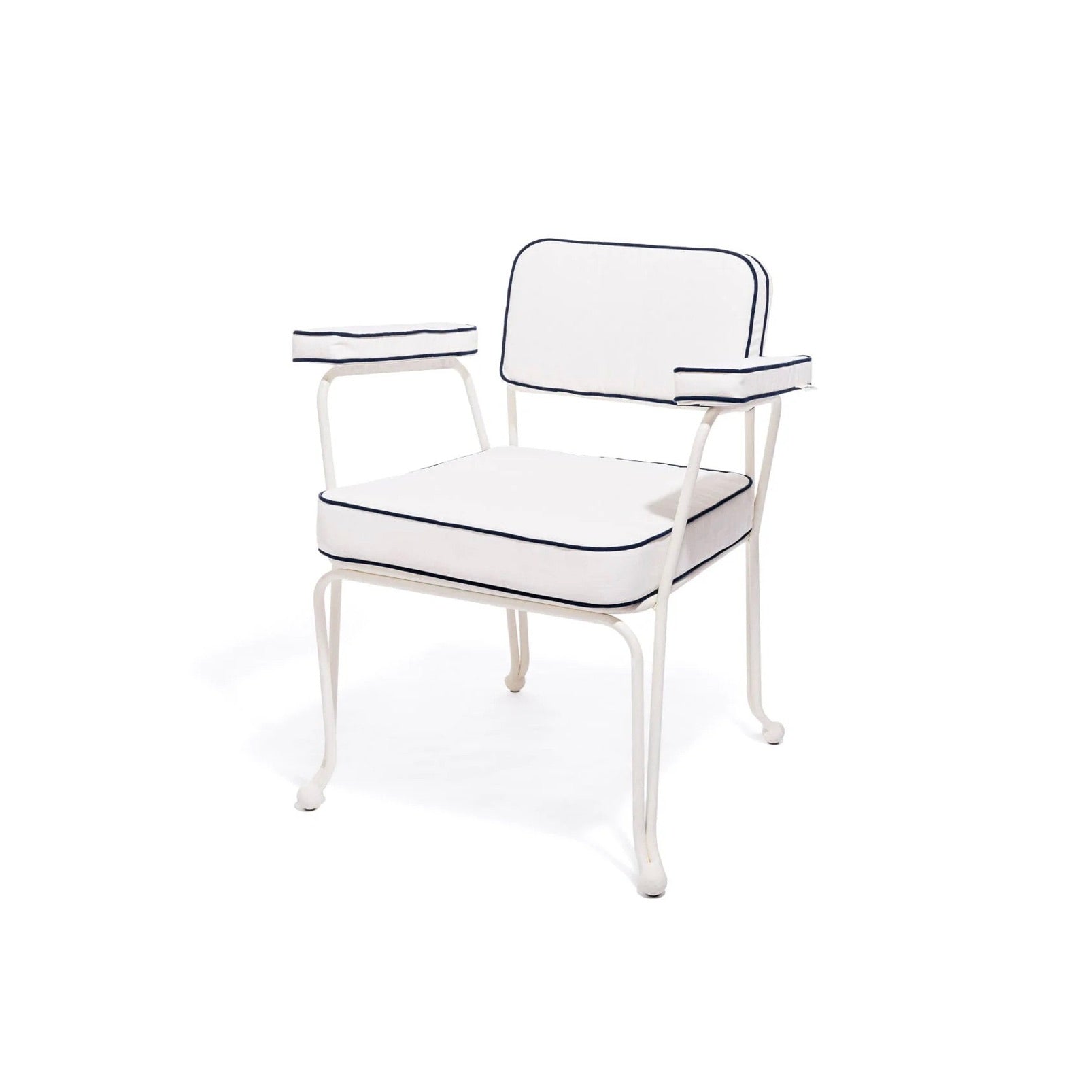 THE WATERHOUSE DINING CHAIR IN RIVIE WHITE | ANTIQUE WHITE FRAME | On Order
