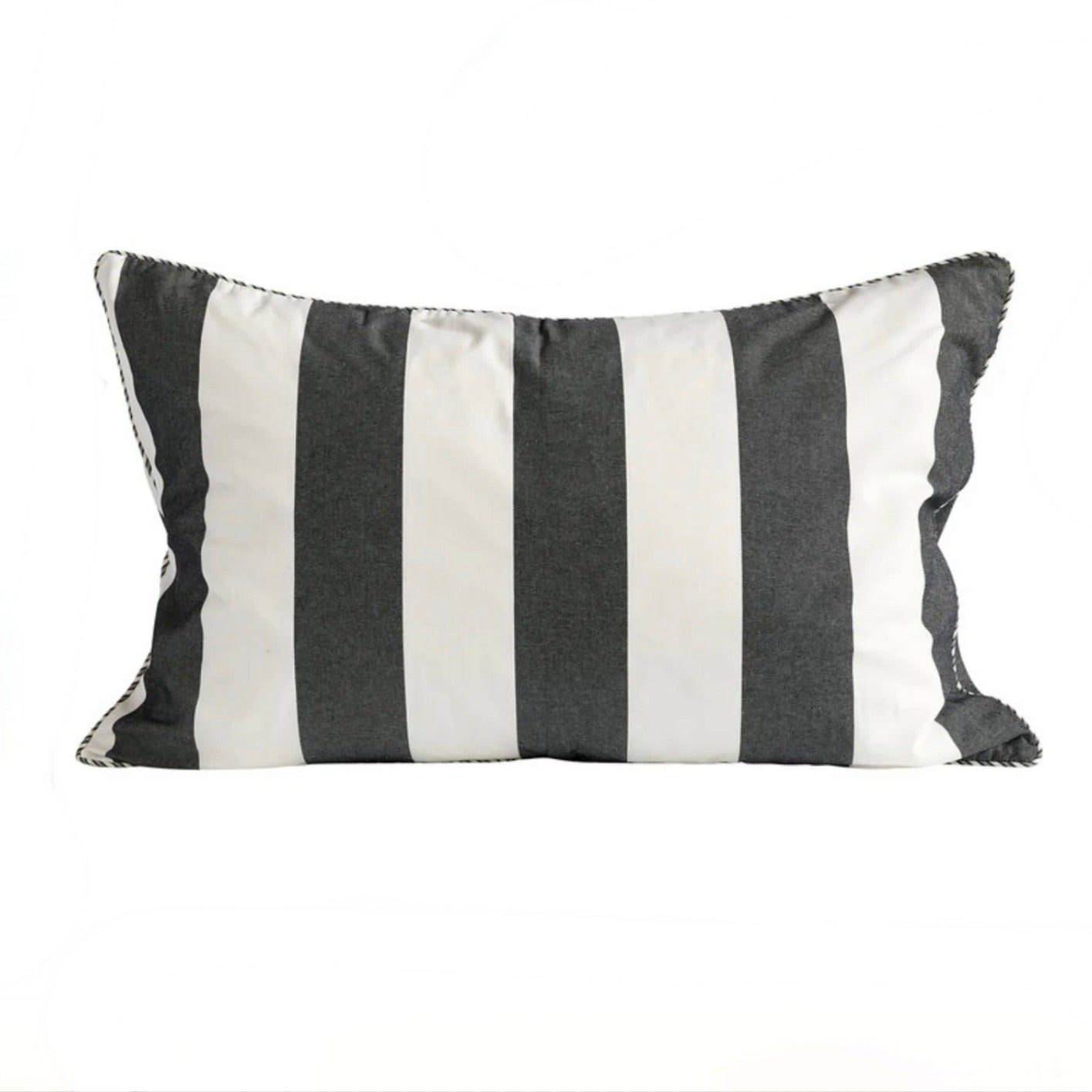 CUSHION WIDE STRIPES|BLACK|WHITE