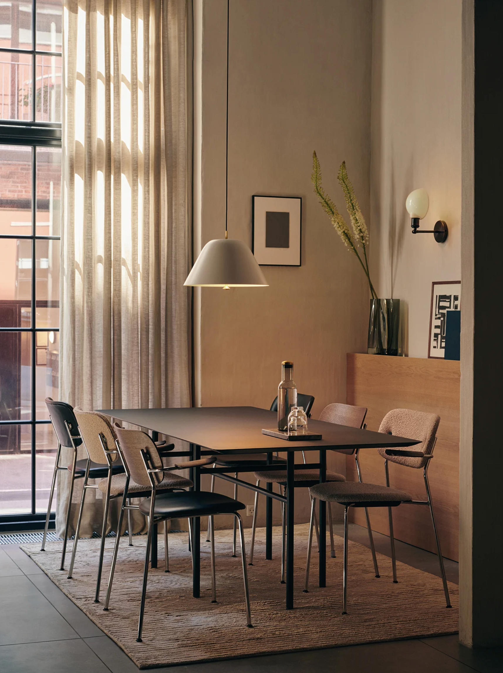 CO DINING CHAIR, UPHOLSTERED SEAT, BLACK FRAME | On Order