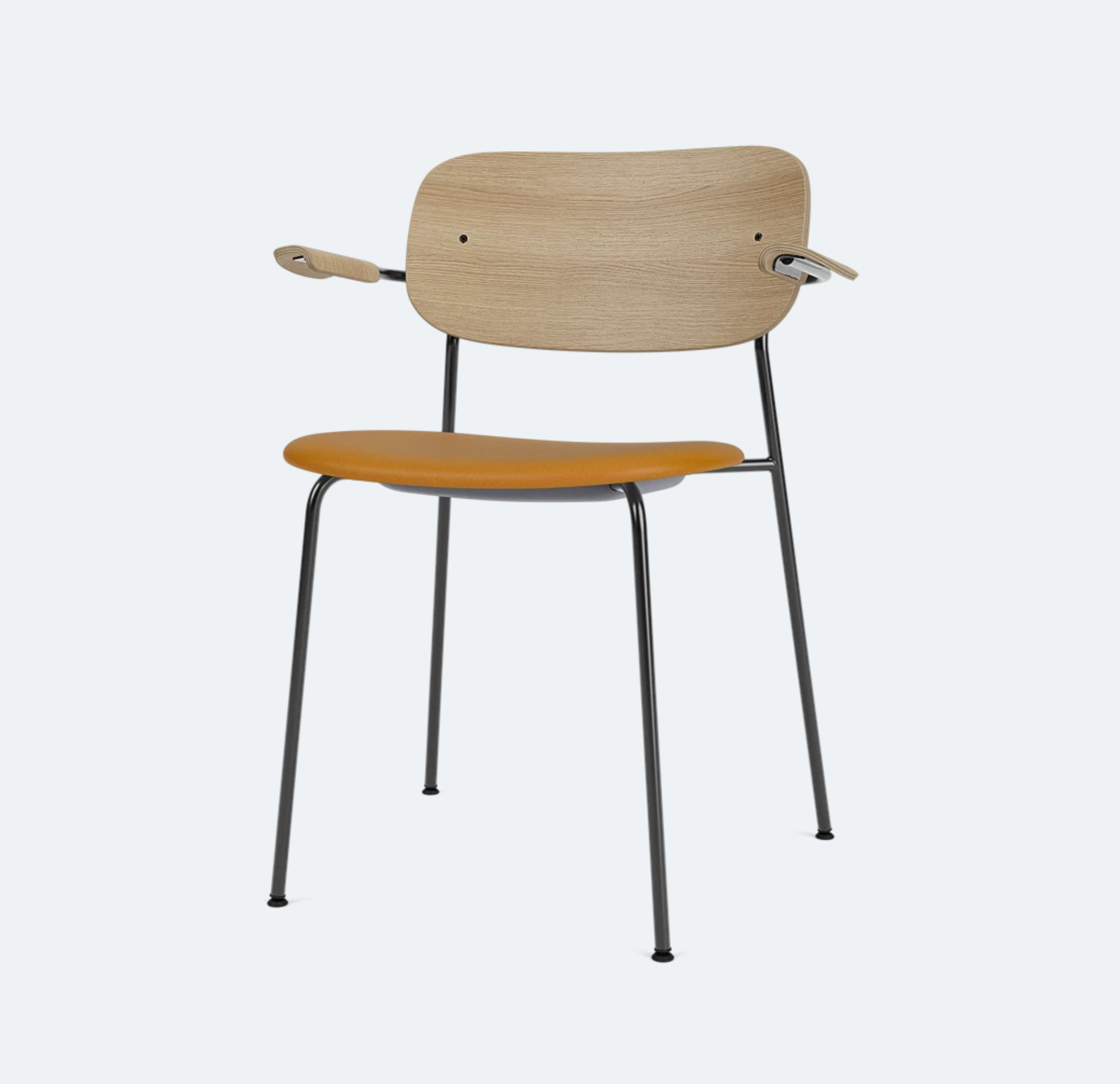 CO DINING CHAIR, UPHOLSTERED SEAT, BLACK FRAME | On Order