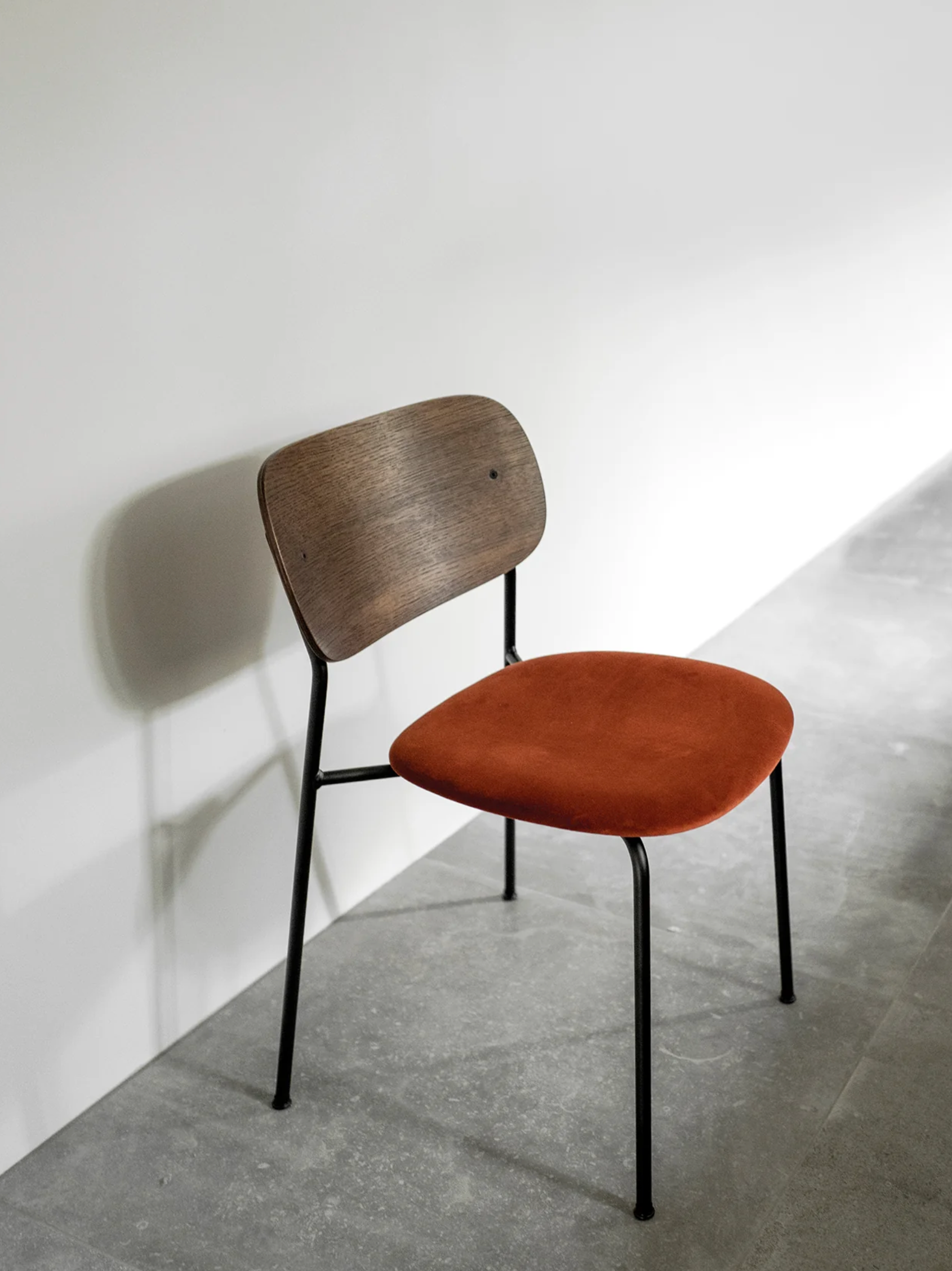 CO DINING CHAIR, UPHOLSTERED SEAT, BLACK FRAME | On Order