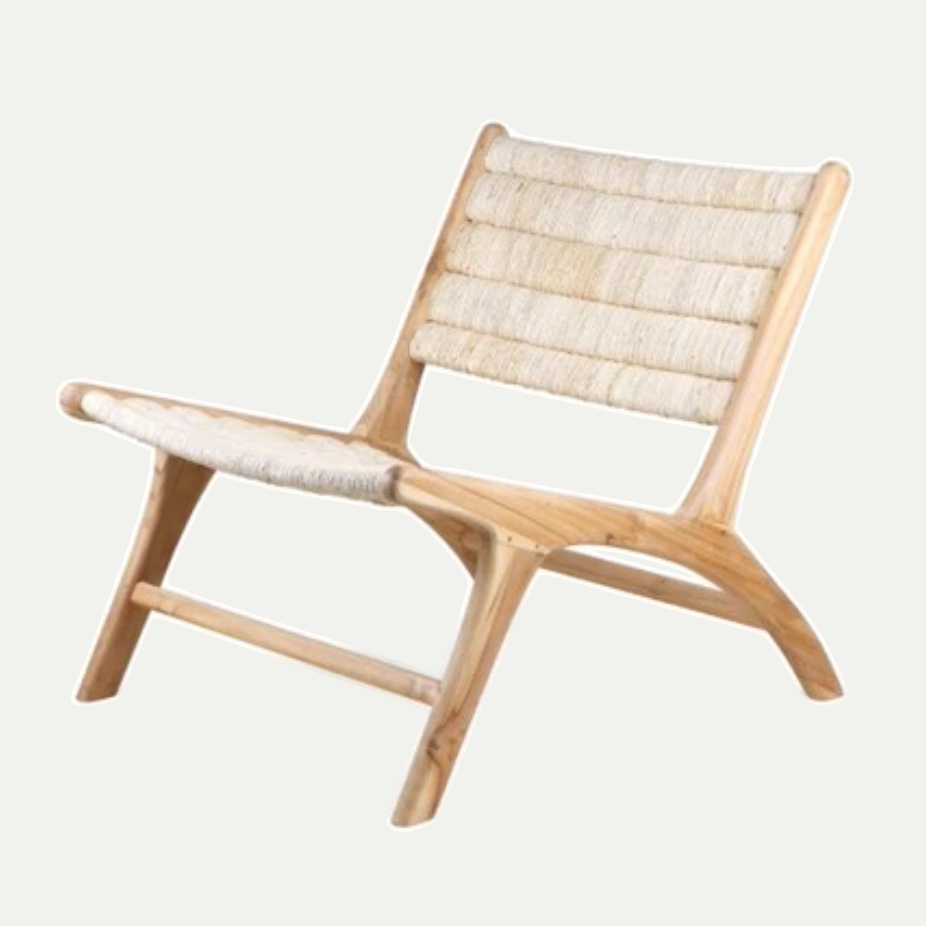 ABACA / TEAK LOUNGE CHAIR