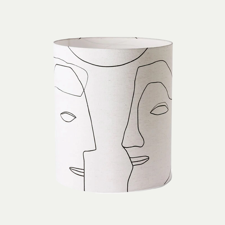 PRINTED FACES LAMP SHADE L