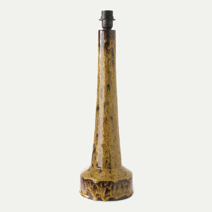 RETRO STONEWARE LAMP BASE MUSTARD